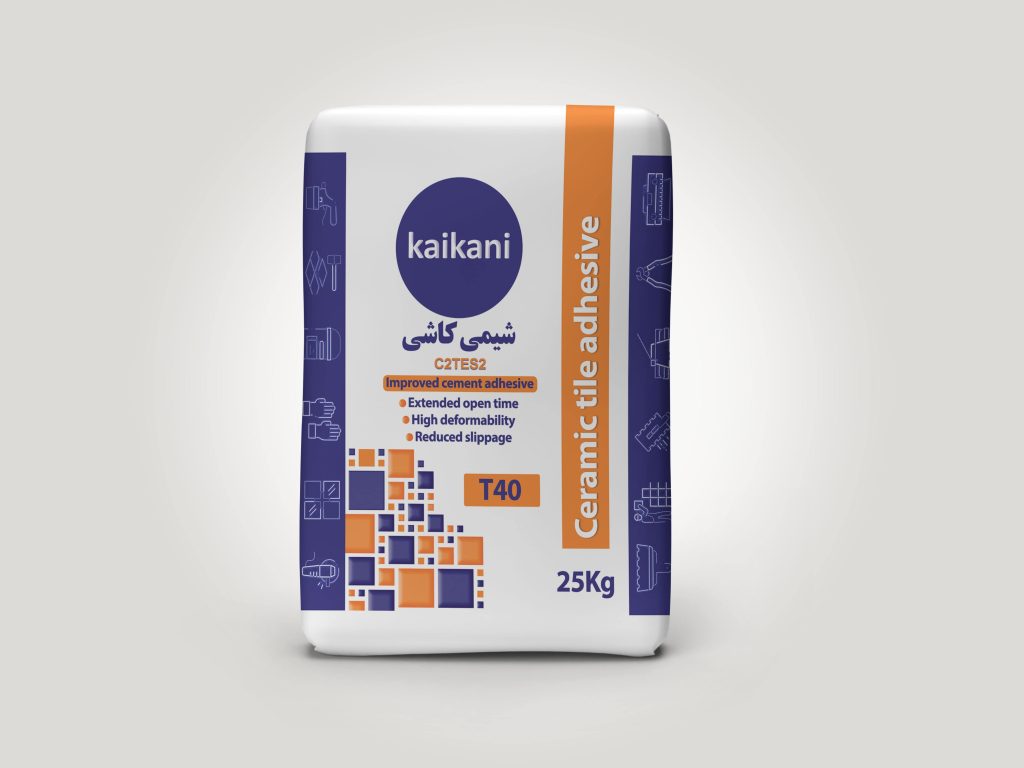 سه چسب کاشی و سرامیک کایکانی مدل T40 وزن 25 وزن با استاندارد C2TES2