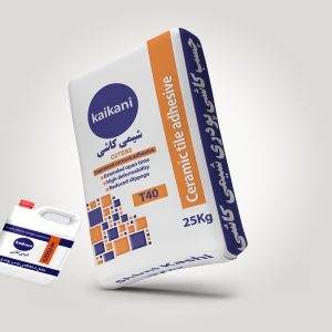 چسب پودری پرسلانی دو جزئی شیمی کاشی، 25 کیلو پودر+4لیتر مکمل استحکامی نانو